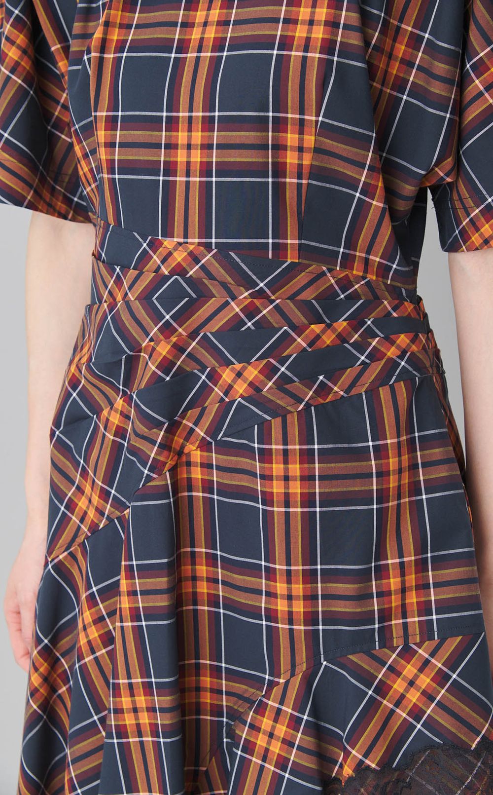 オーガンジーコンビドレープワンピース