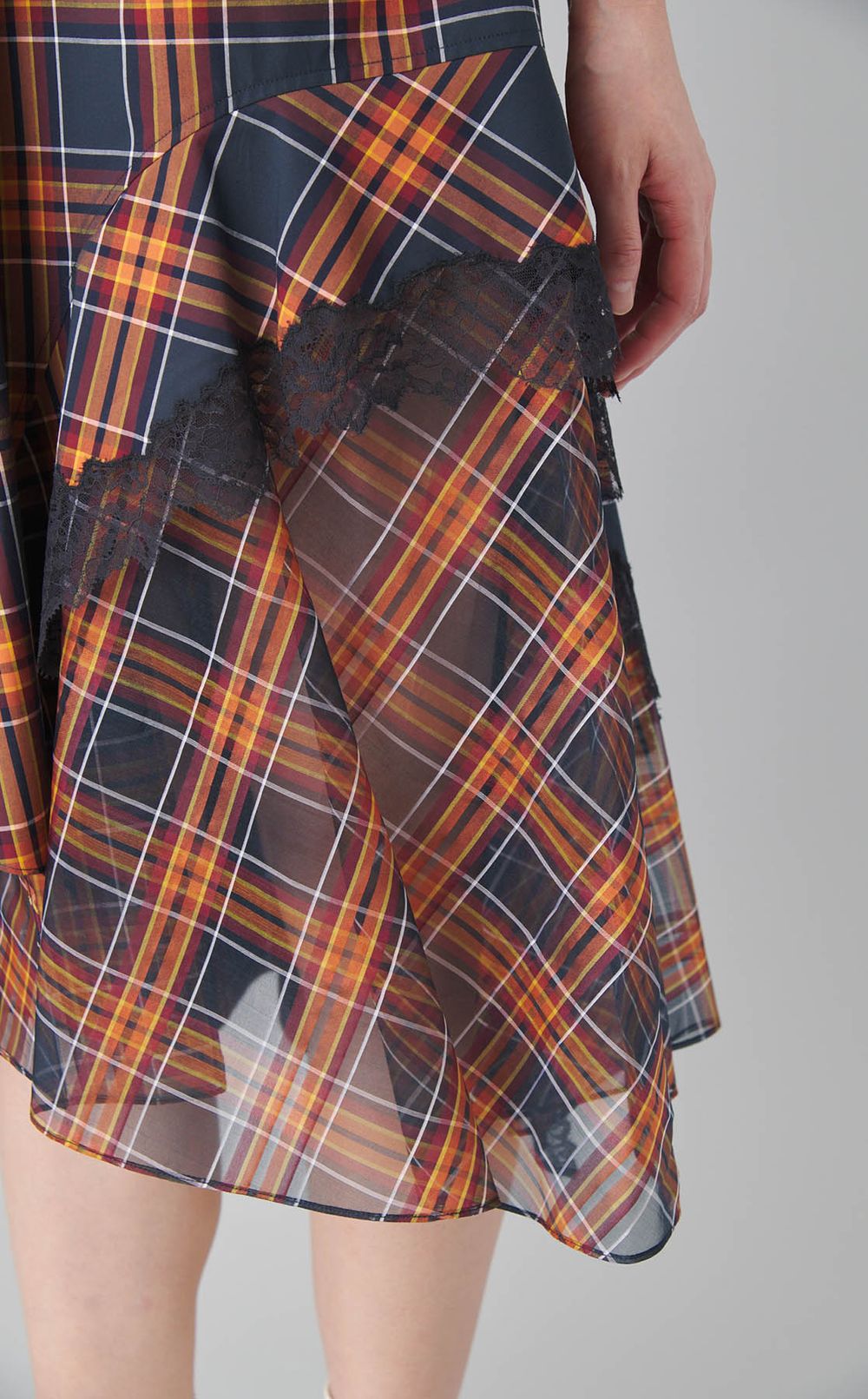 オーガンジーコンビドレープワンピース