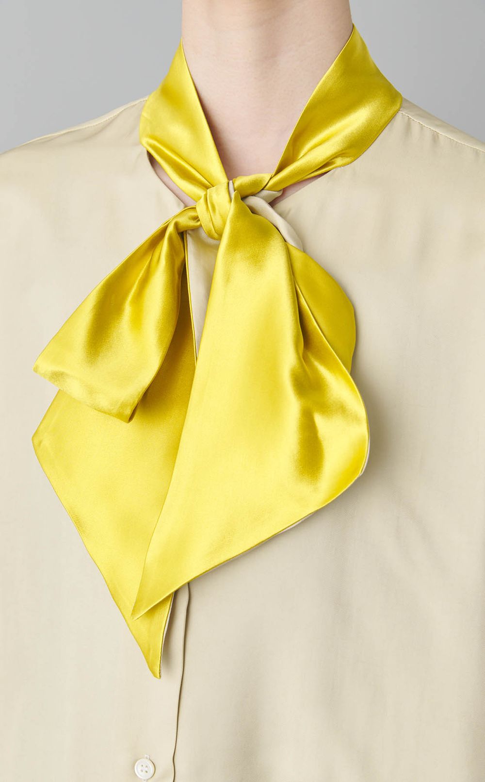 バイカラーボウタイブラウス