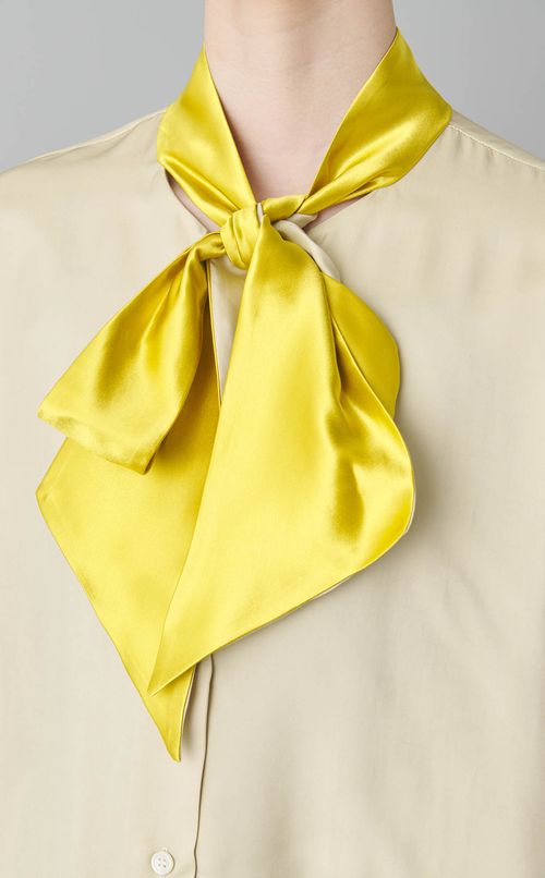 バイカラーボウタイブラウス