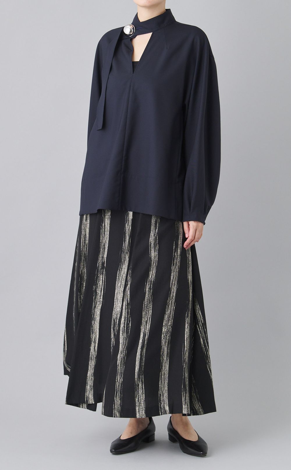 ステッチストライププリントスカート