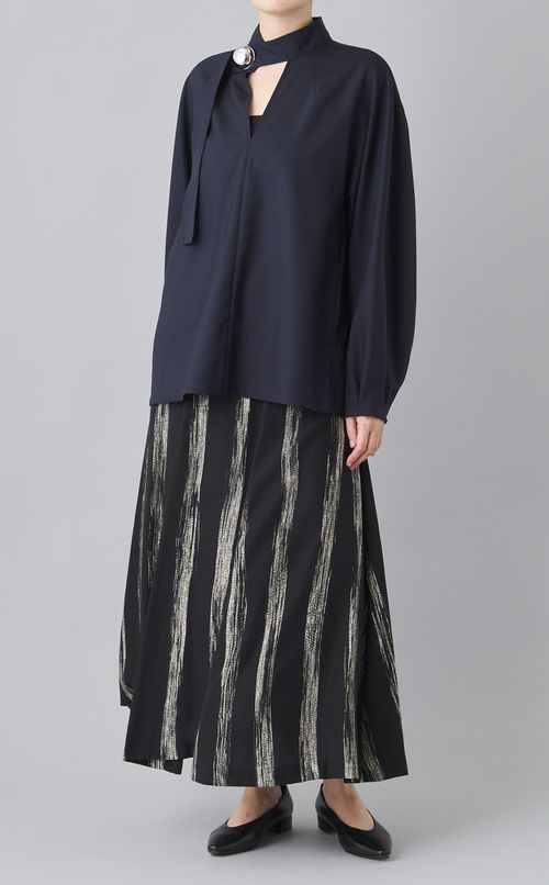 ステッチストライププリントスカート