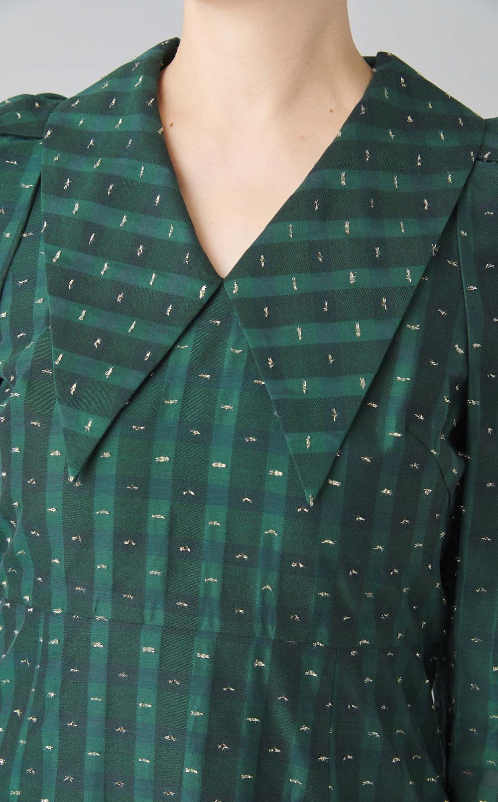 チェックジャガードワンピース