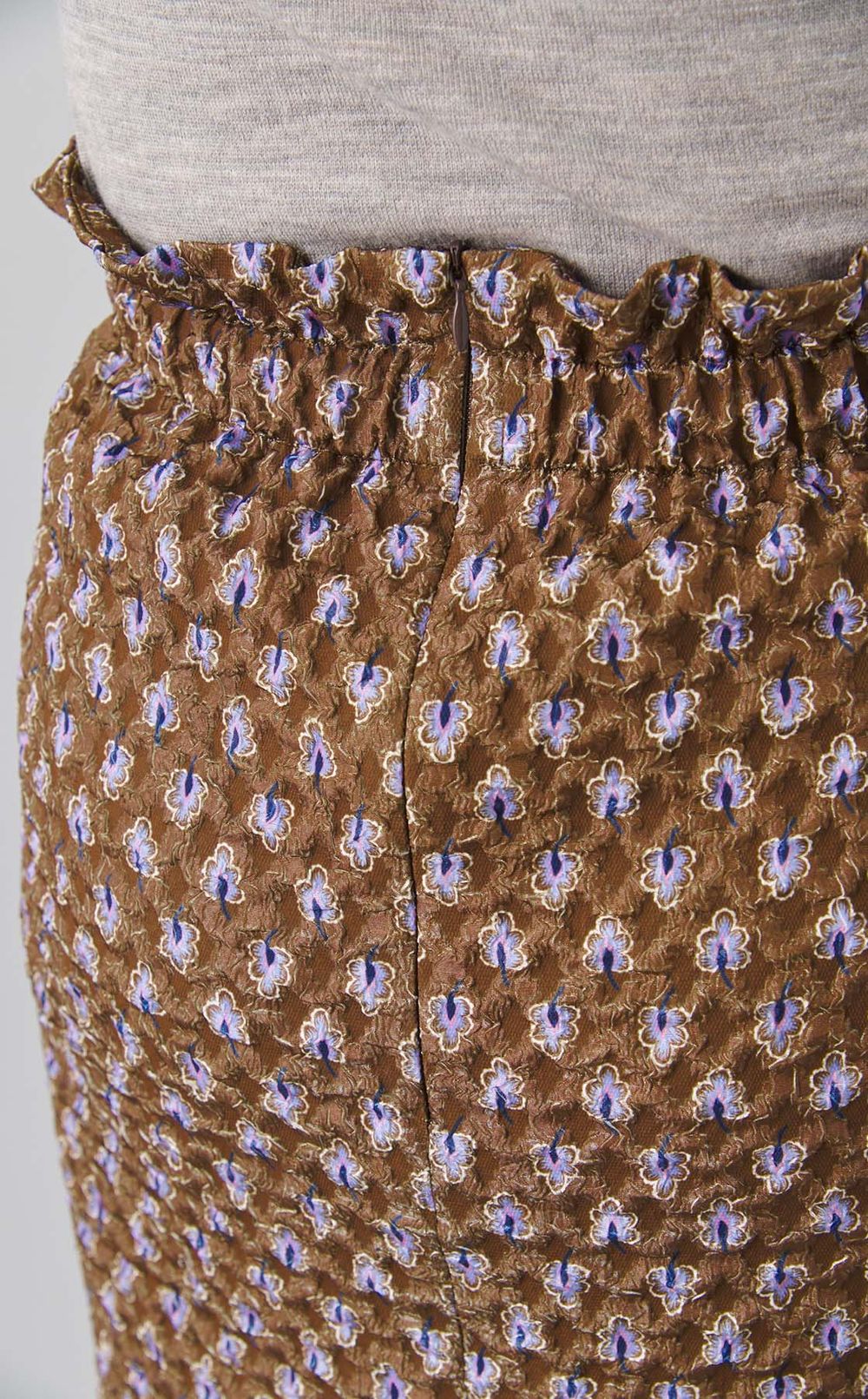 フラワープリントジャガードスカート