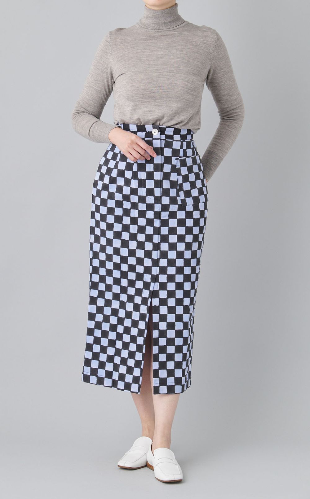 ダブルチェックキャンバススカート