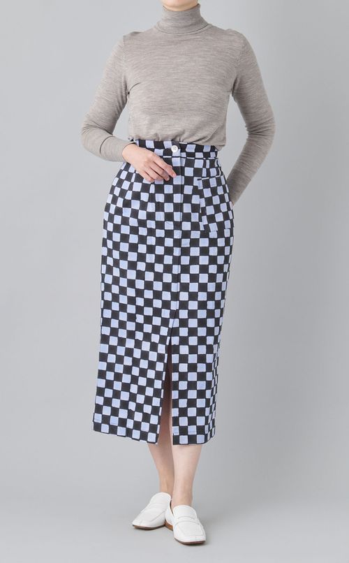 ダブルチェックキャンバススカート