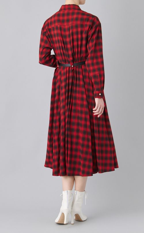 チェック柄シャツワンピース