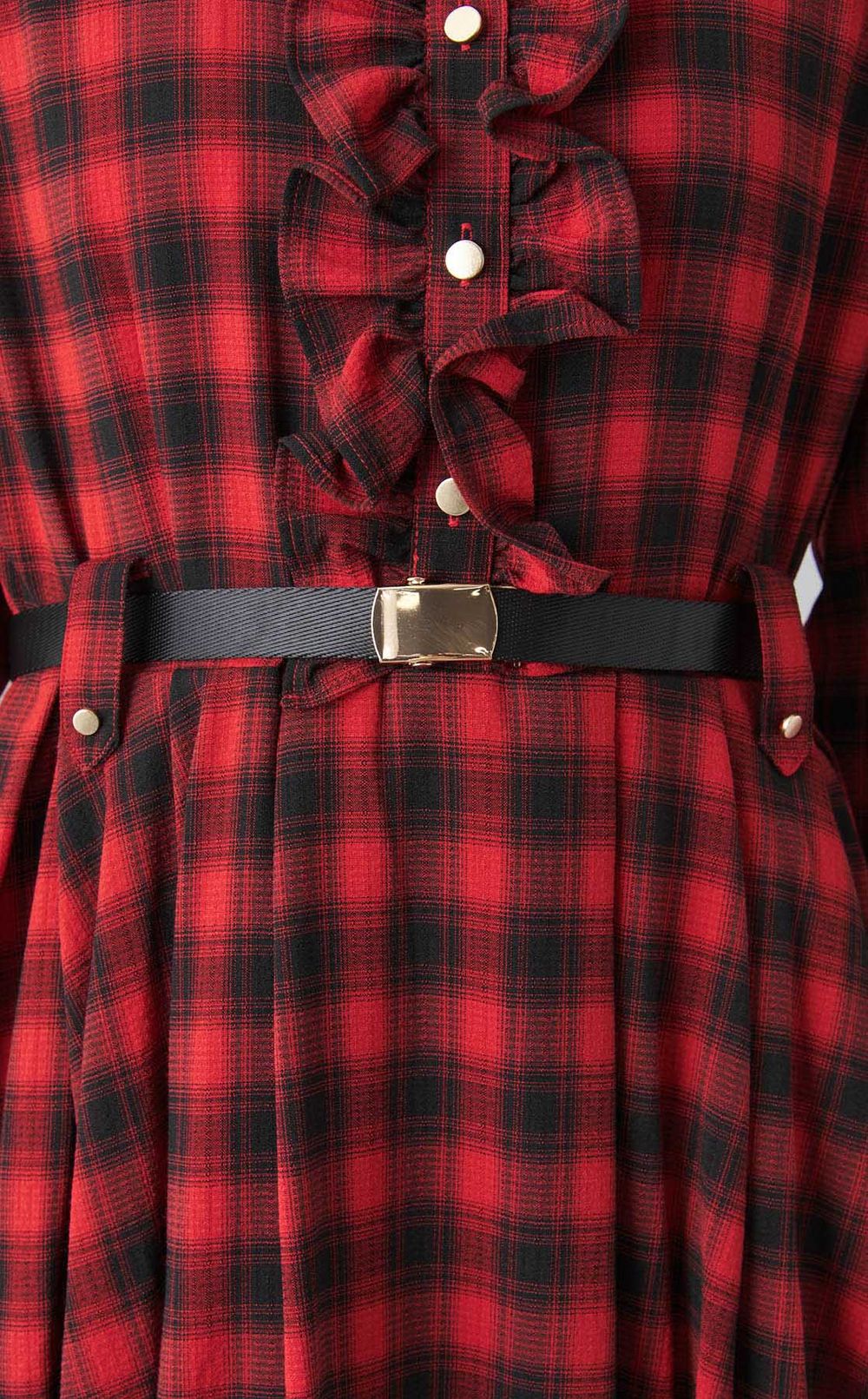 チェック柄シャツワンピース