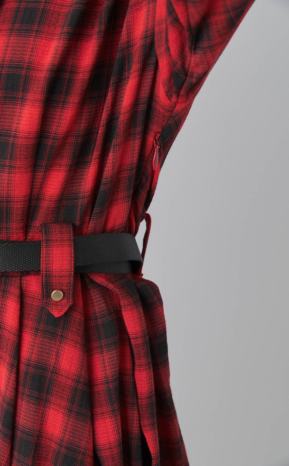 チェック柄シャツワンピース