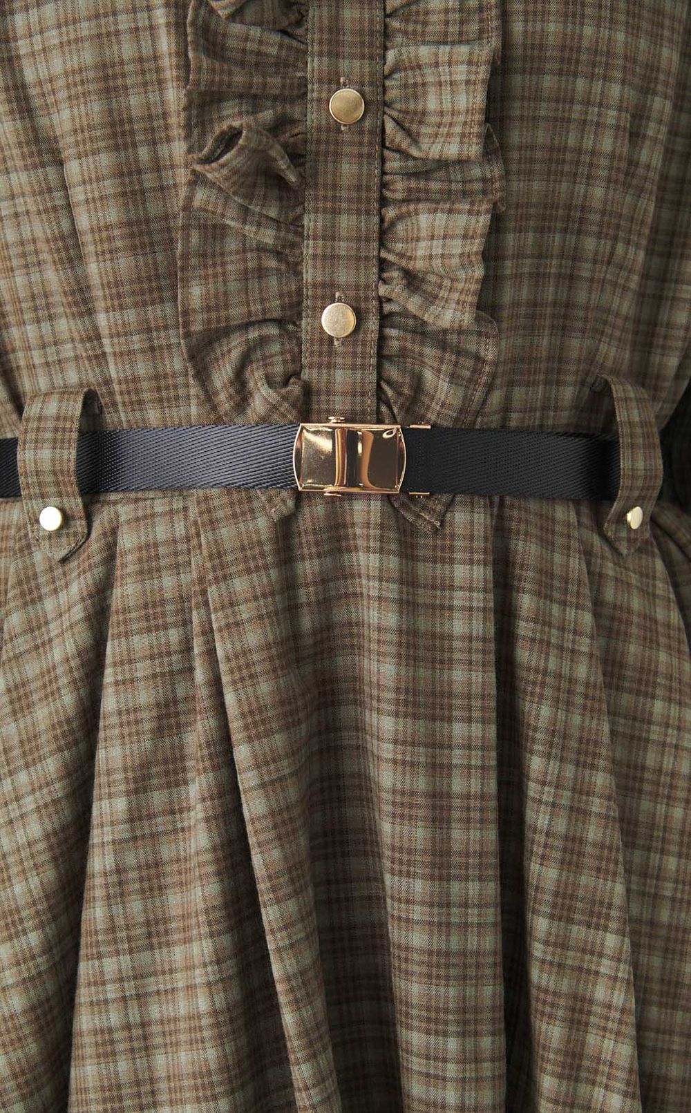 チェック柄シャツワンピース