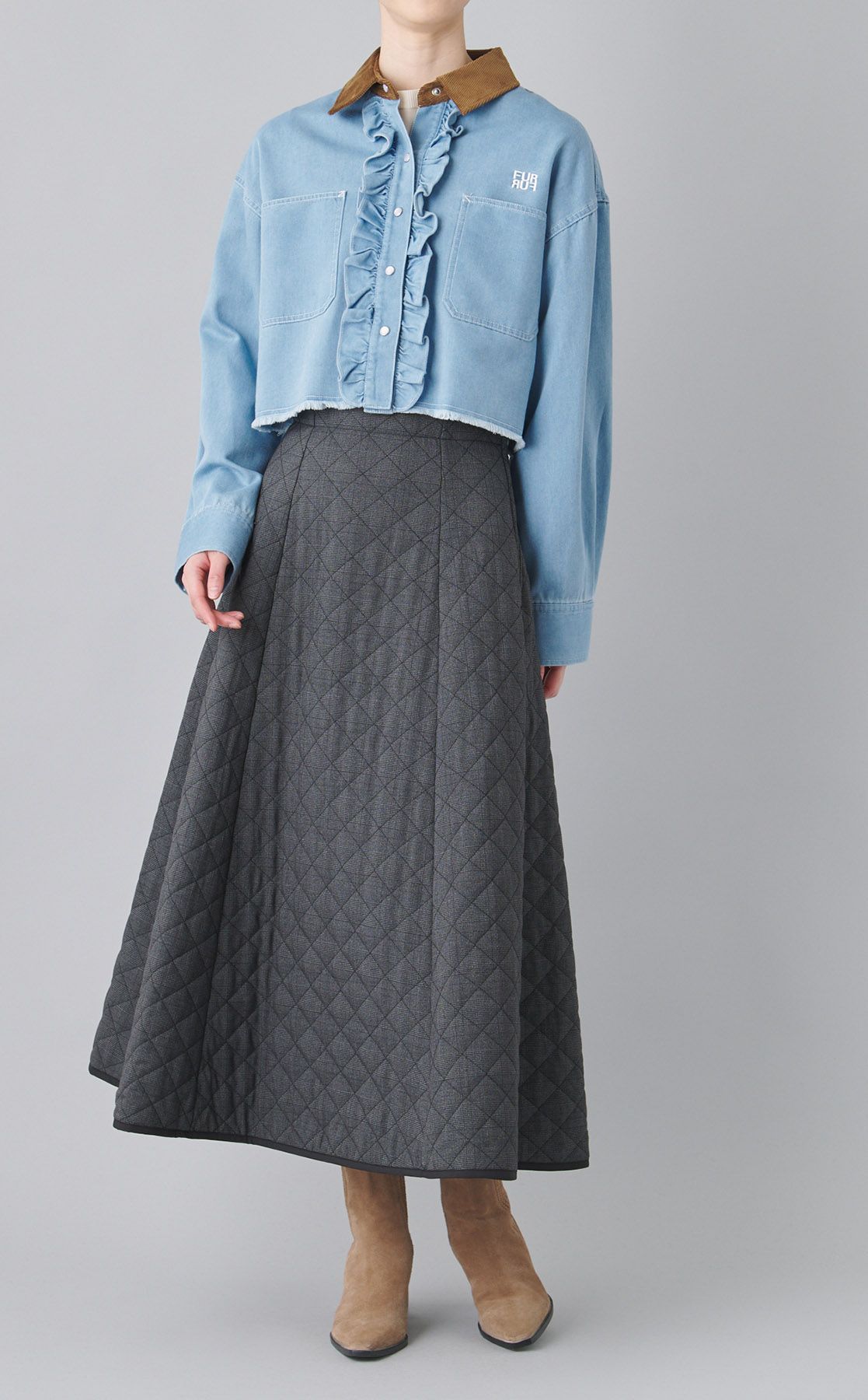 FURFUR ロゴ刺繍フリルシャツ｜FURFUR 新作10%OFF ファーファー