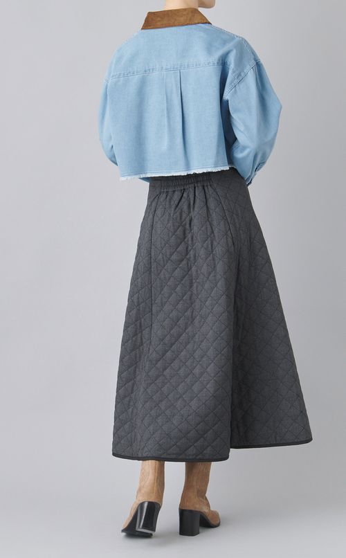 ロゴ刺繍フリルシャツ