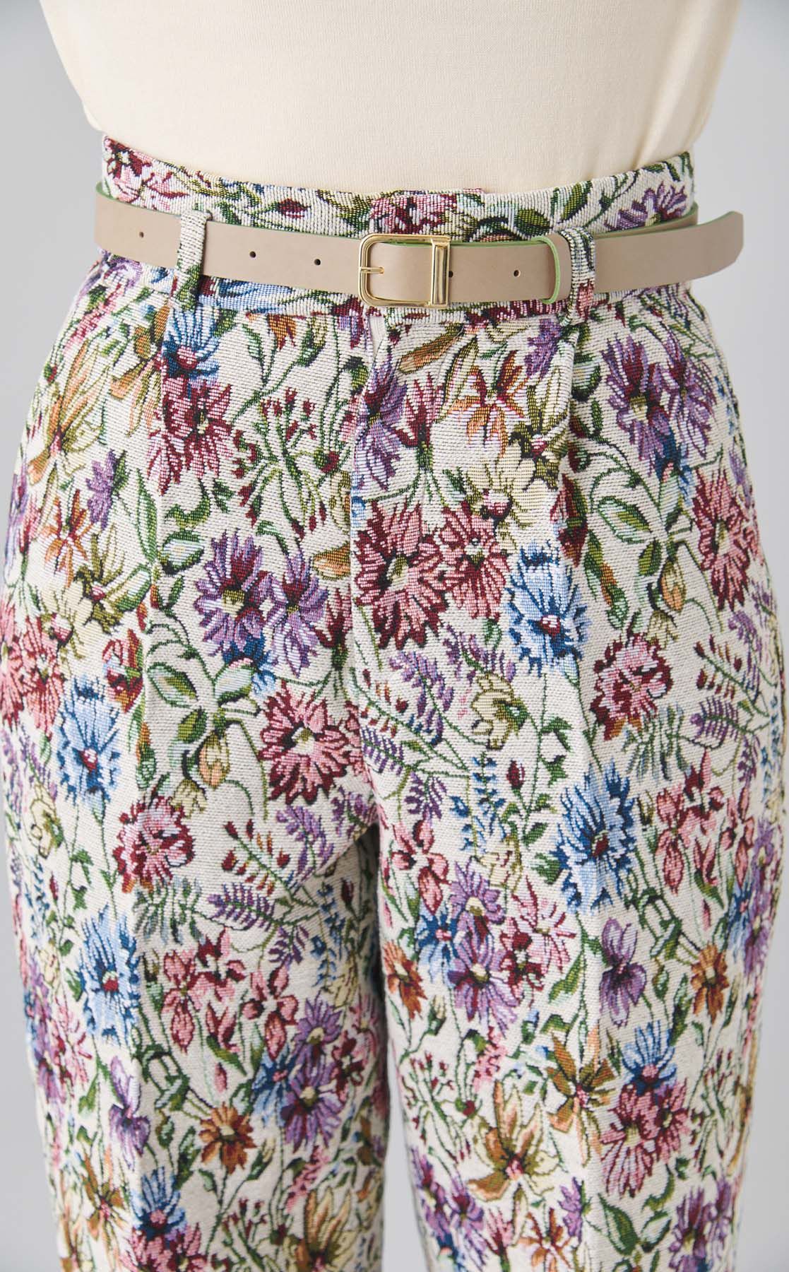 MUVEIL｜ベルト付きゴブランパンツ