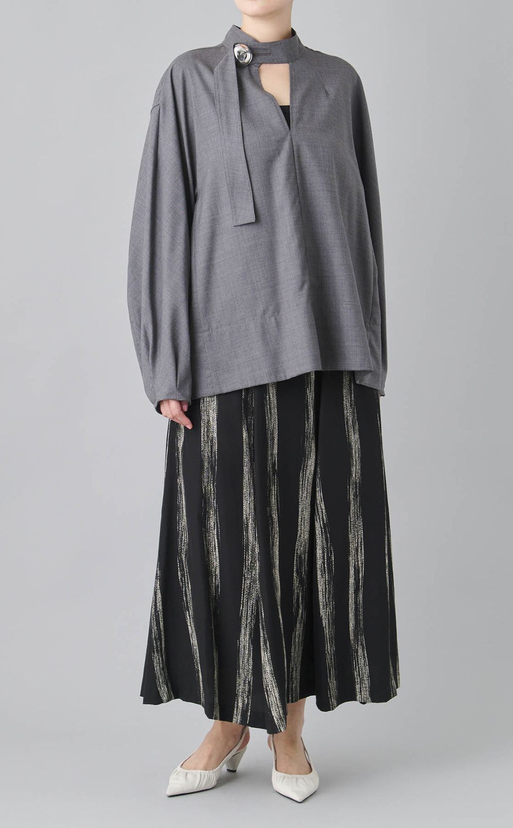 ステッチストライププリントスカート