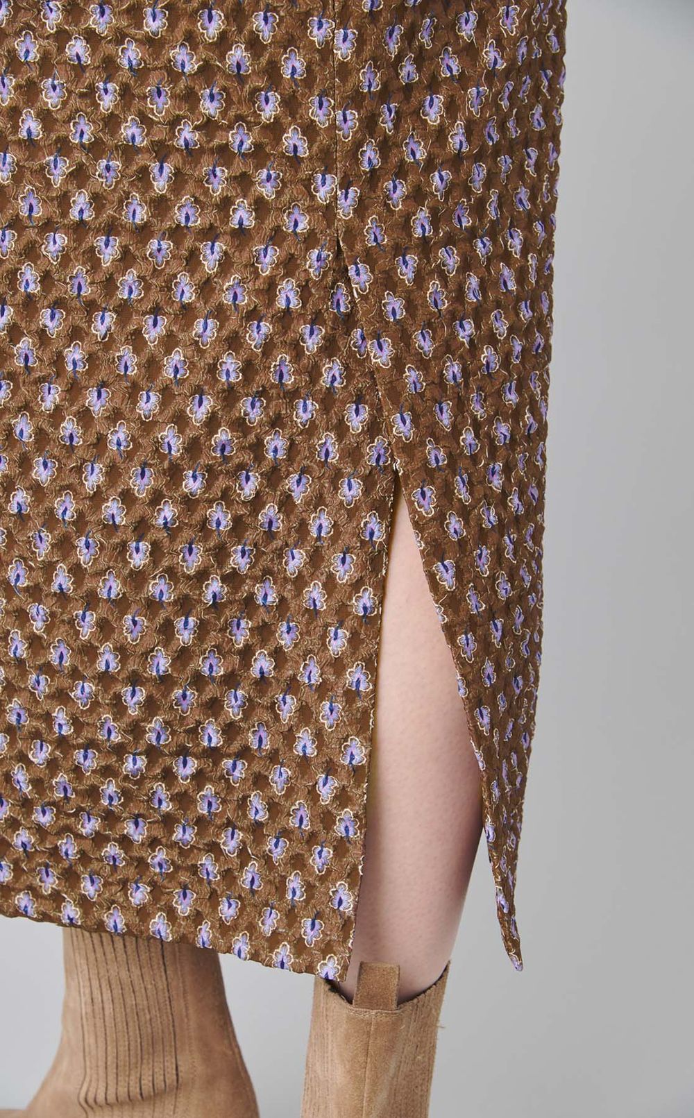 フラワープリントジャガードスカート