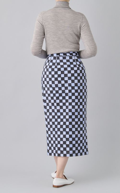 ダブルチェックキャンバススカート