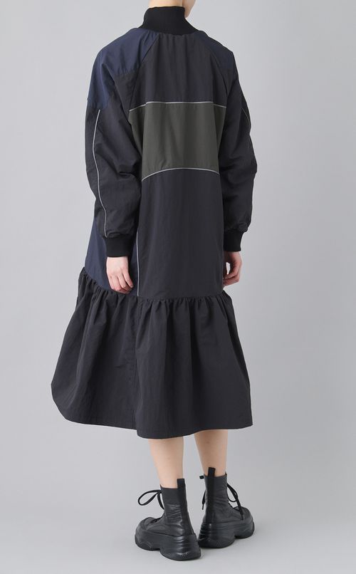 カラー切替ナイロンワンピース