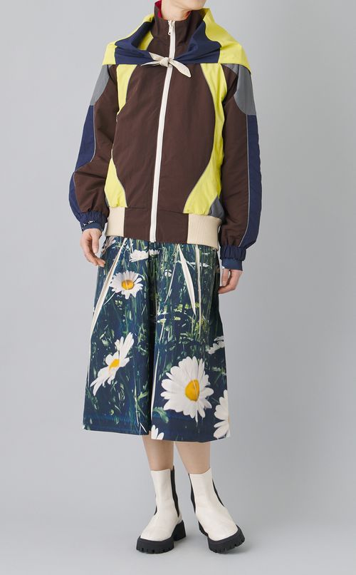 リバーシブル切替スカーフ付ブルゾン