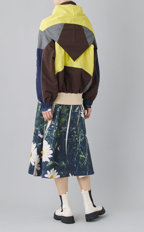 リバーシブル切替スカーフ付ブルゾン