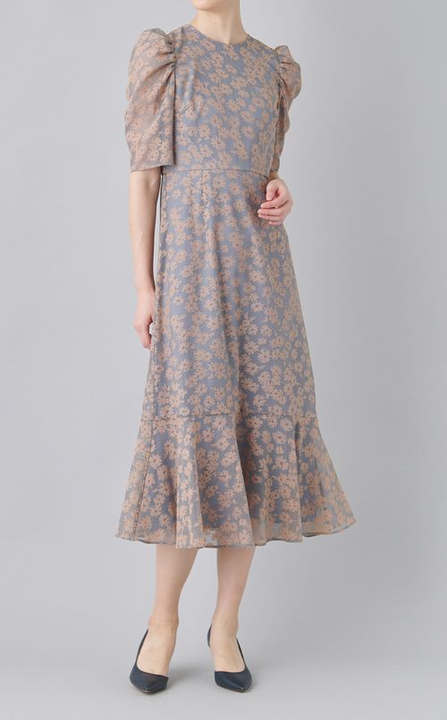 メッシュフラワーレースワンピース