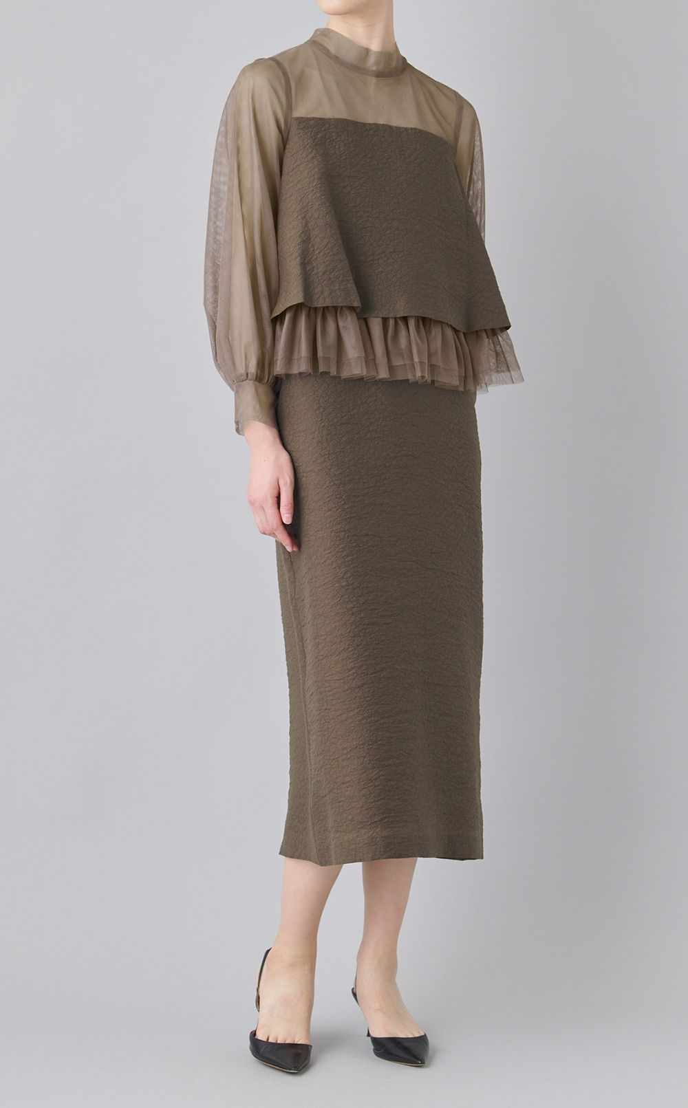 異素材コンビワンピース