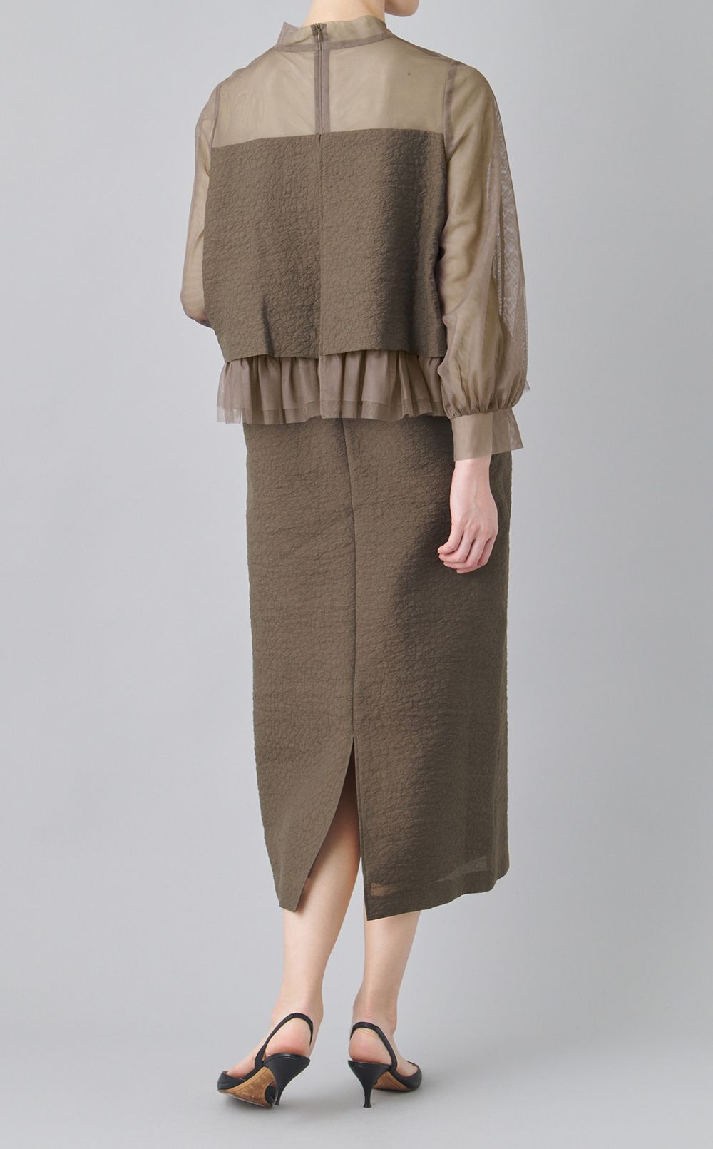 異素材コンビワンピース