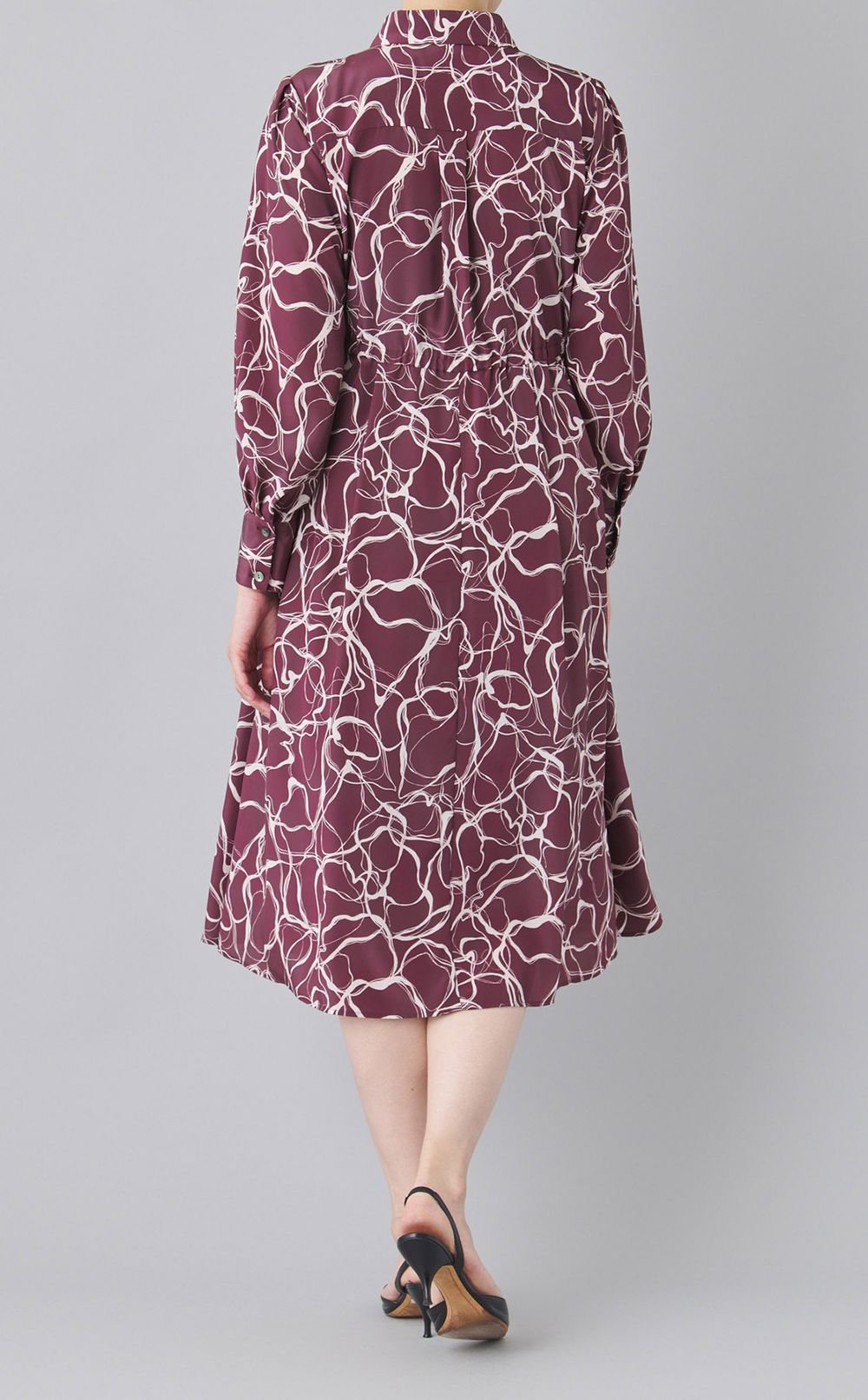 マーブルプリントシャツワンピース