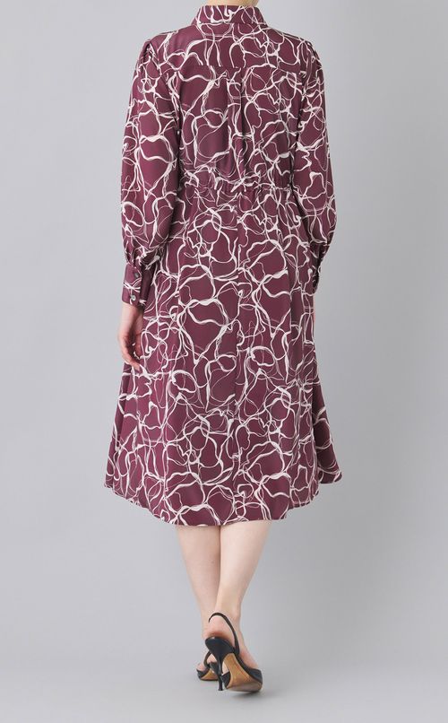 マーブルプリントシャツワンピース
