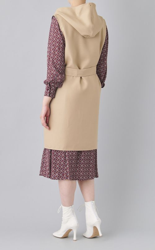 ダブルフェイスフーデットジレ