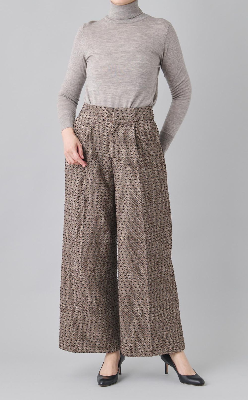 ミックスジャガードワイドパンツ