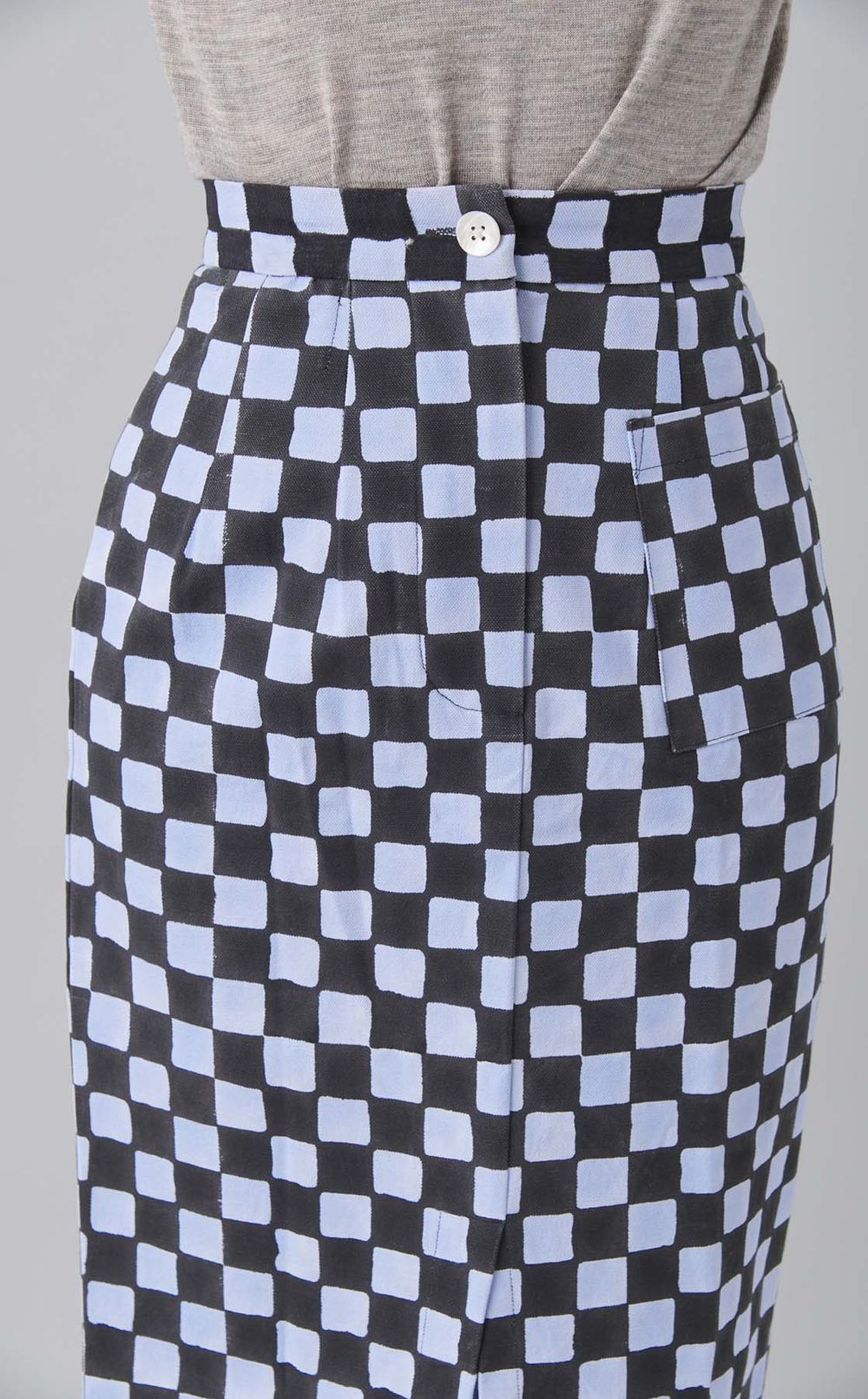 ダブルチェックキャンバススカート