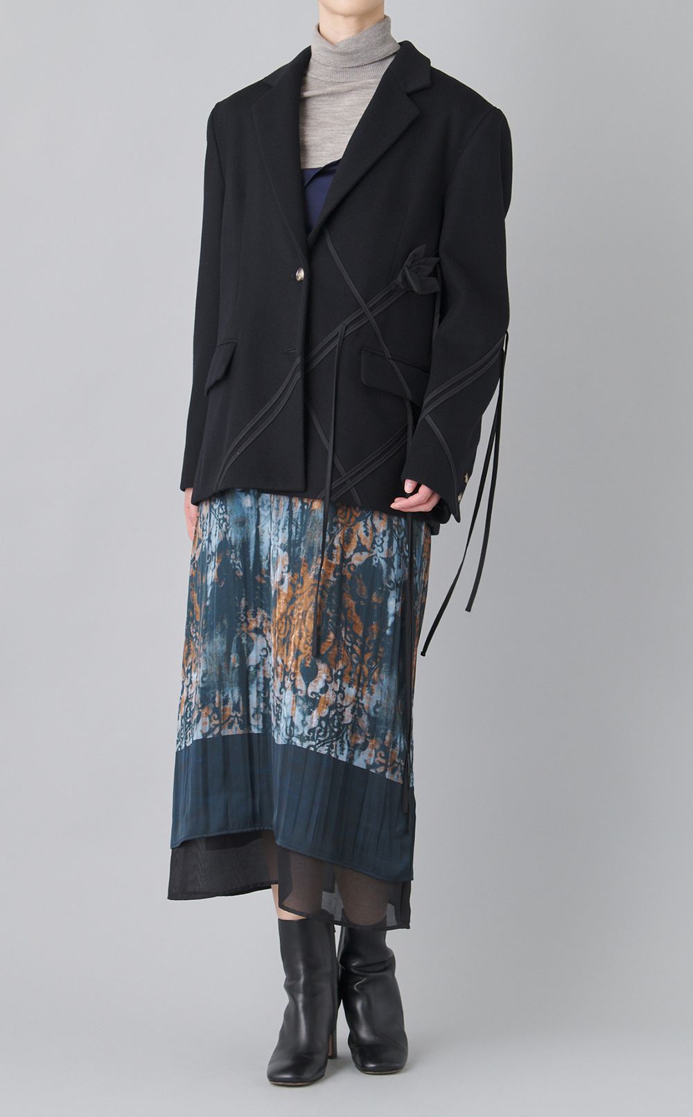 プリントレイヤードキャミソールドレス