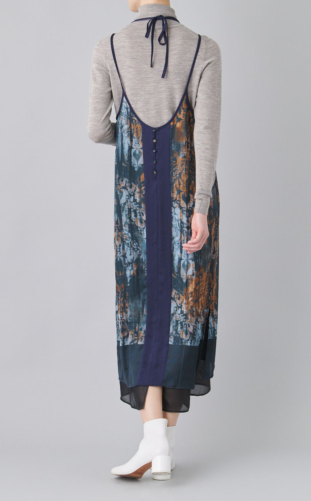 プリントレイヤードキャミソールドレス