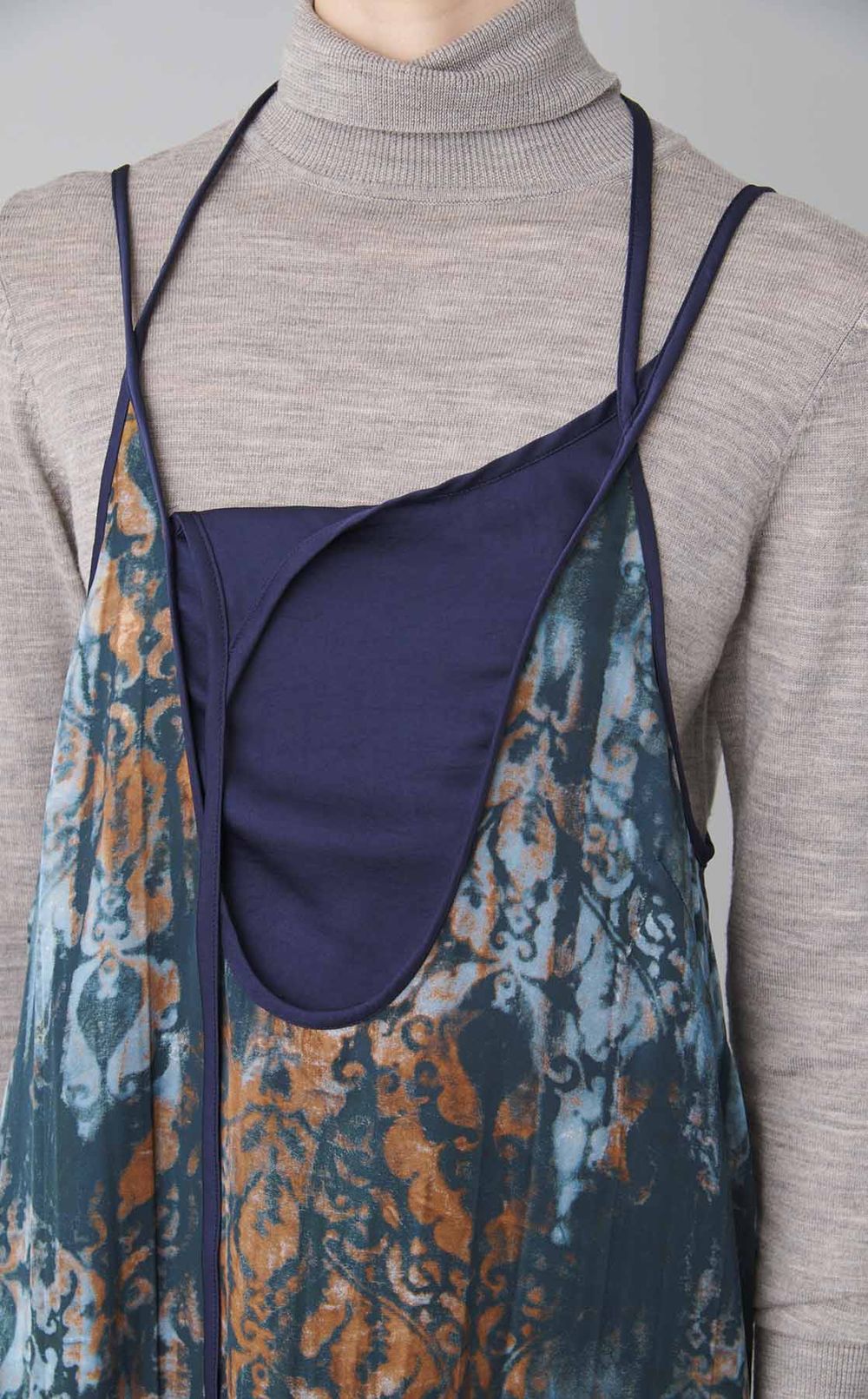 プリントレイヤードキャミソールドレス