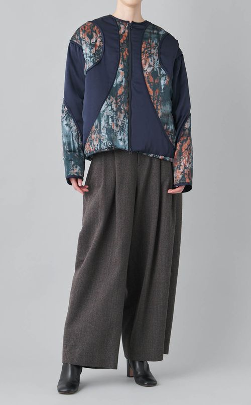 プリントコンビ中綿ブルゾン