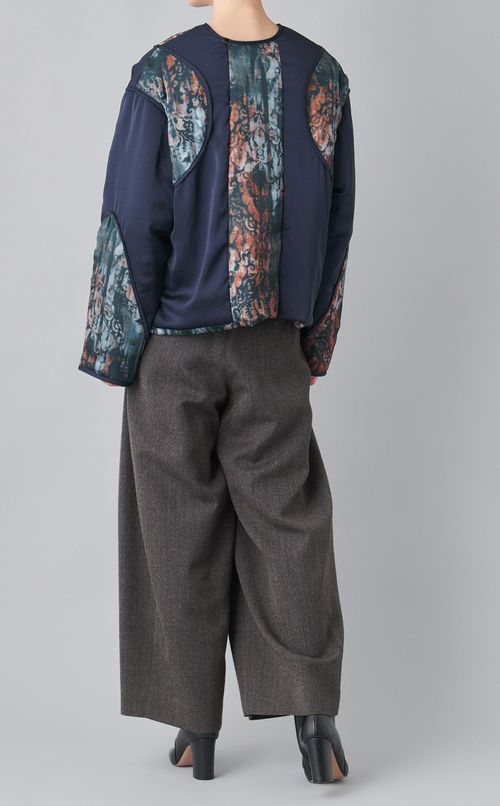 プリントコンビ中綿ブルゾン