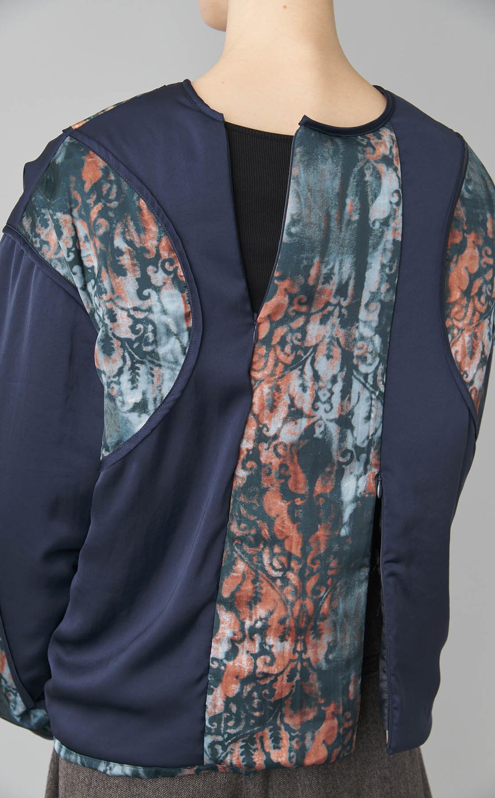 プリントコンビ中綿ブルゾン