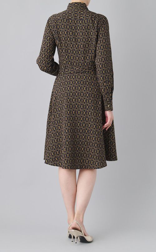 チェーンプリントジャージードレス