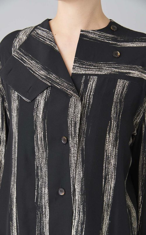 ステッチストライププリントブラウス