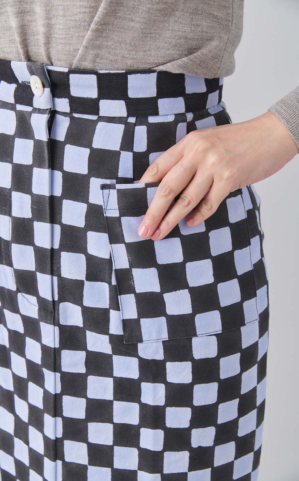 ダブルチェックキャンバススカート