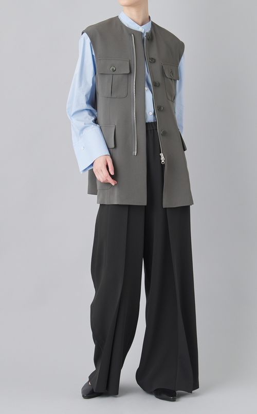 ジョーゼットノーカラーベスト