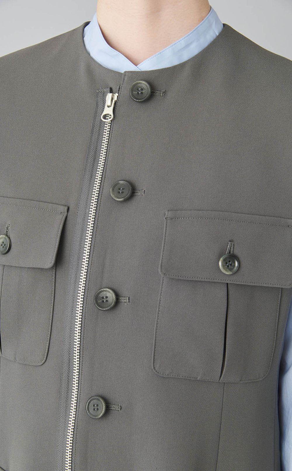 ジョーゼットノーカラーベスト