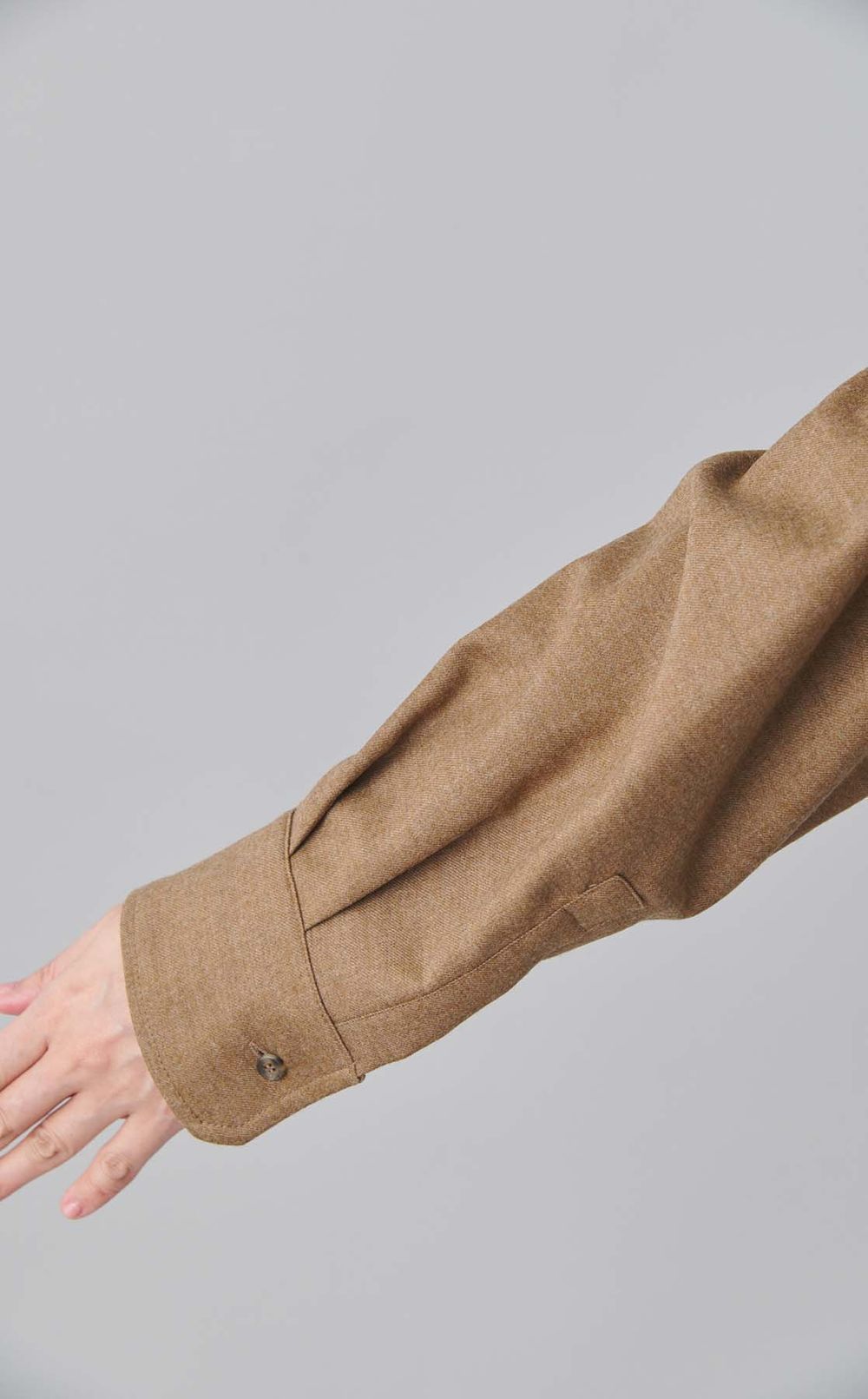 ウールベルテッドロングシャツワンピース