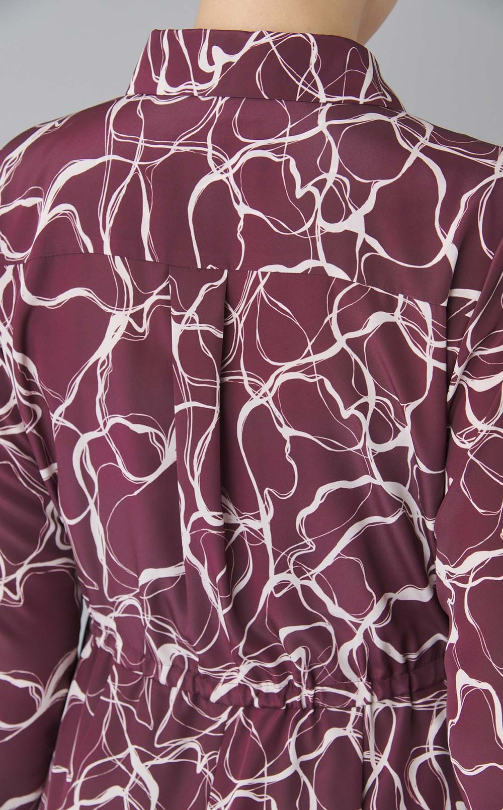 マーブルプリントシャツワンピース