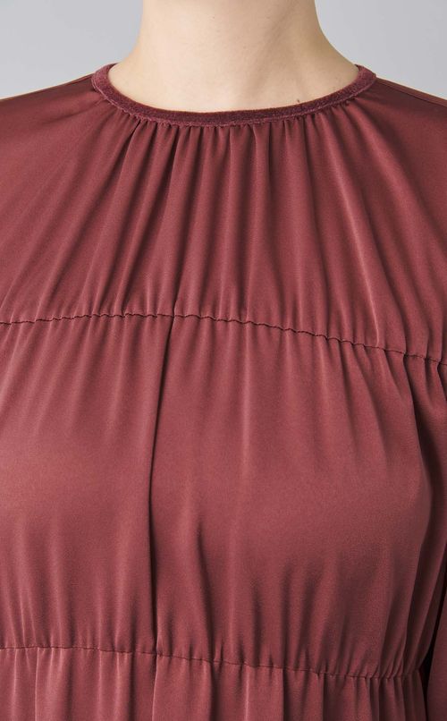 スカーフ柄ティアードワンピース