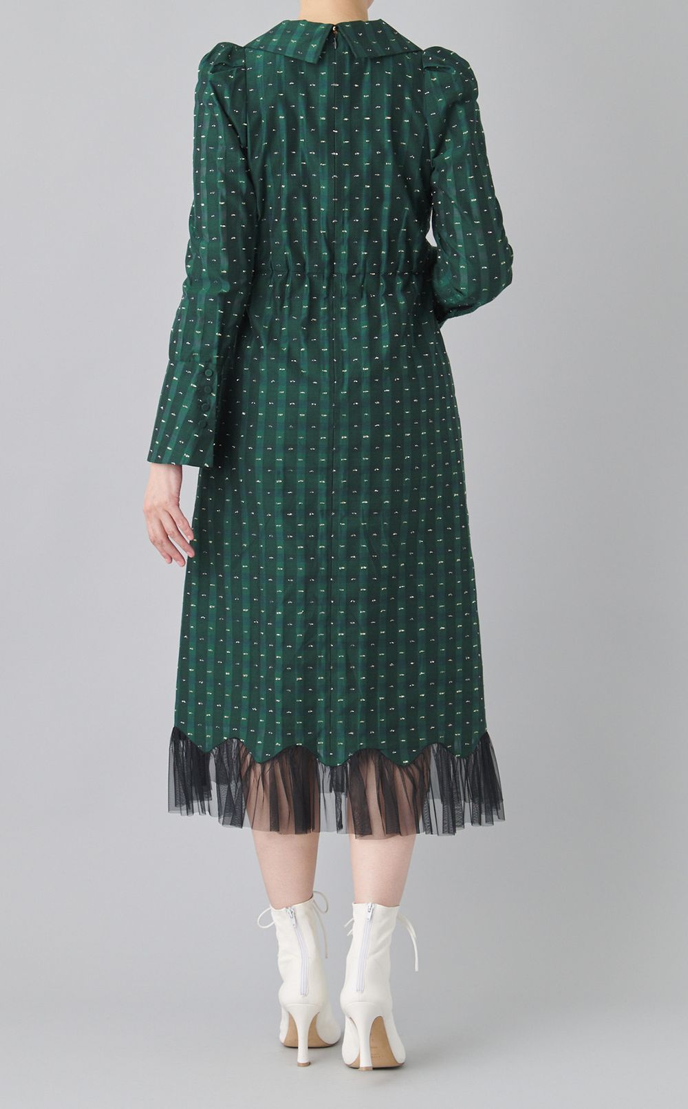 チェックジャガードワンピース