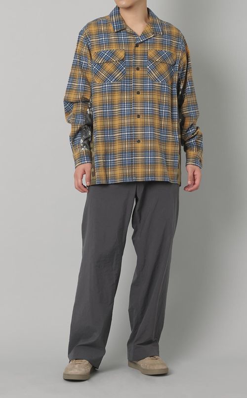 サイド切替チェックシャツ