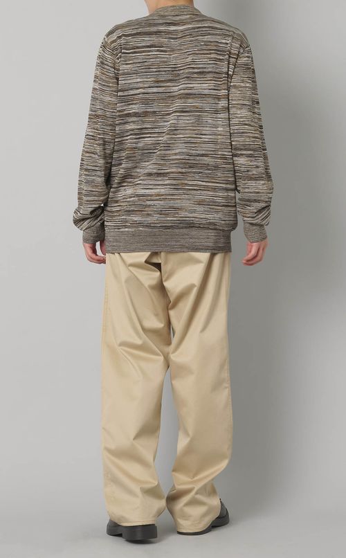 マルチカラーロングスリーブニットシャツ