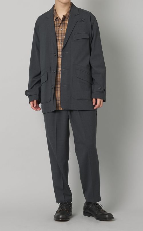 サイド切替チェックシャツ