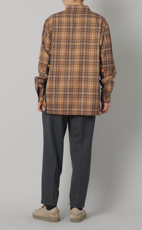 サイド切替チェックシャツ